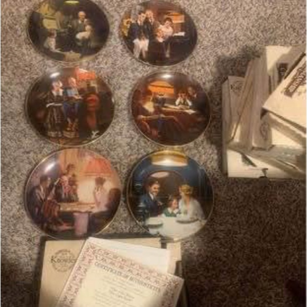 Norman Rockwell Plate Set | Set of Six (6) Plates